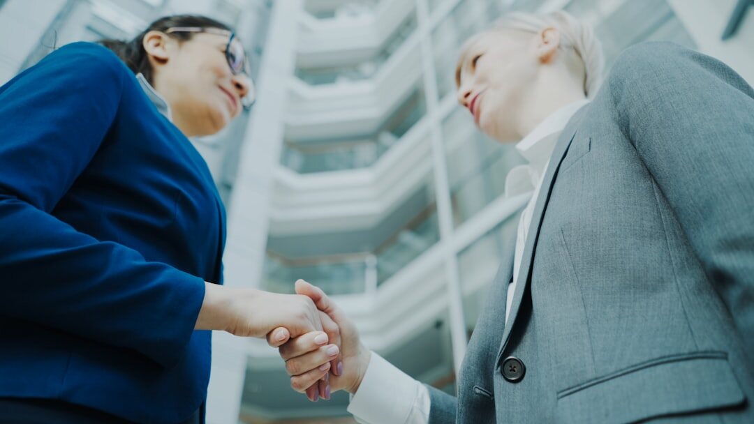 business handshake close up